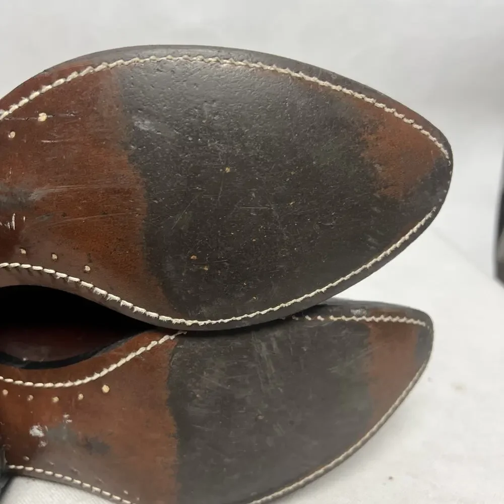 Vintage Wrangler Cowboy Western Boots Men’s 9 EE Brown Distressed 5115